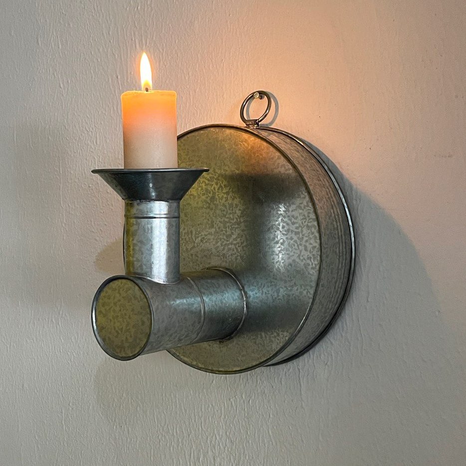 GALVANIZED TIN WALL CANDLEHOLDER - CANDELABRO #4