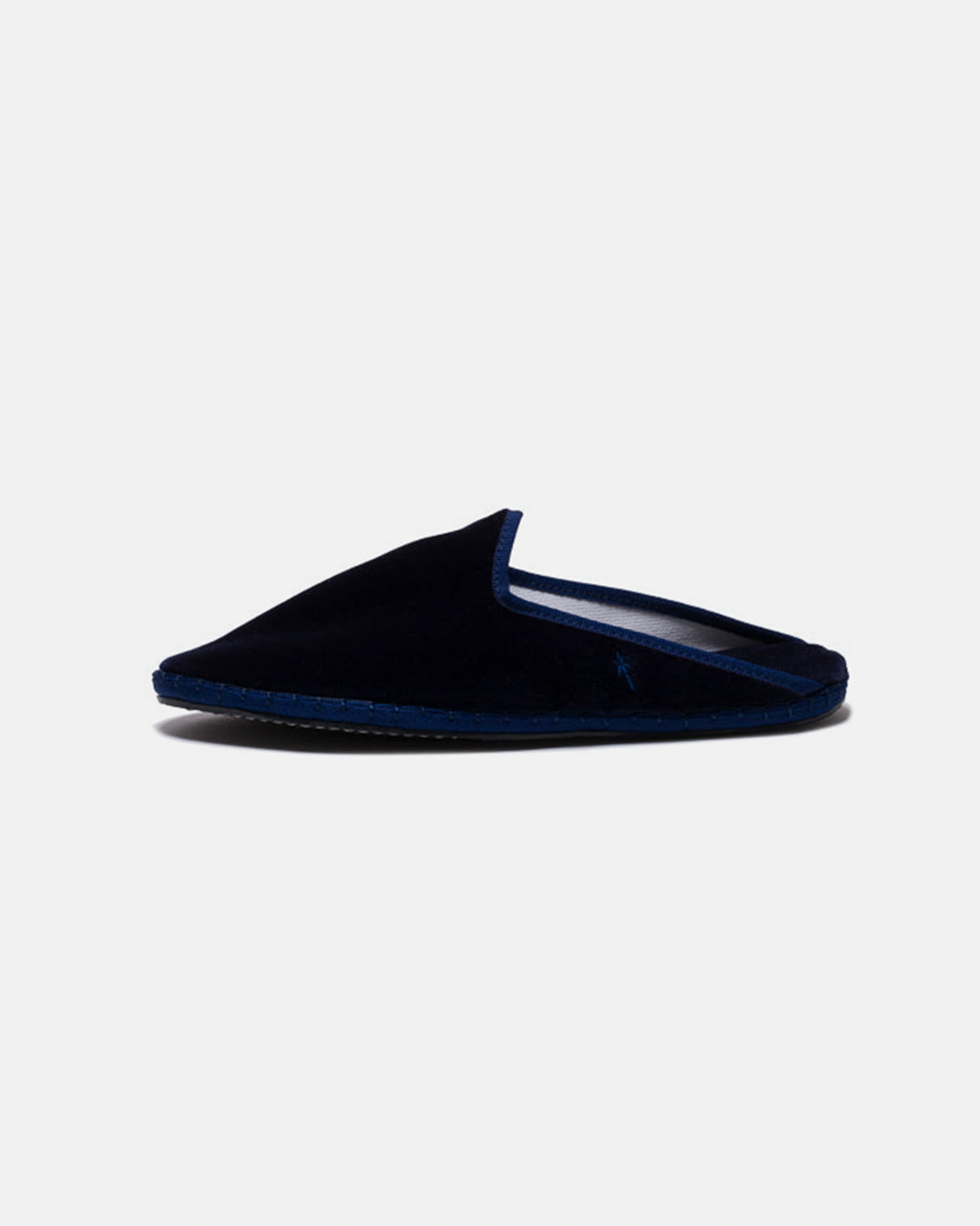 Navy Blue Velvet Slippers