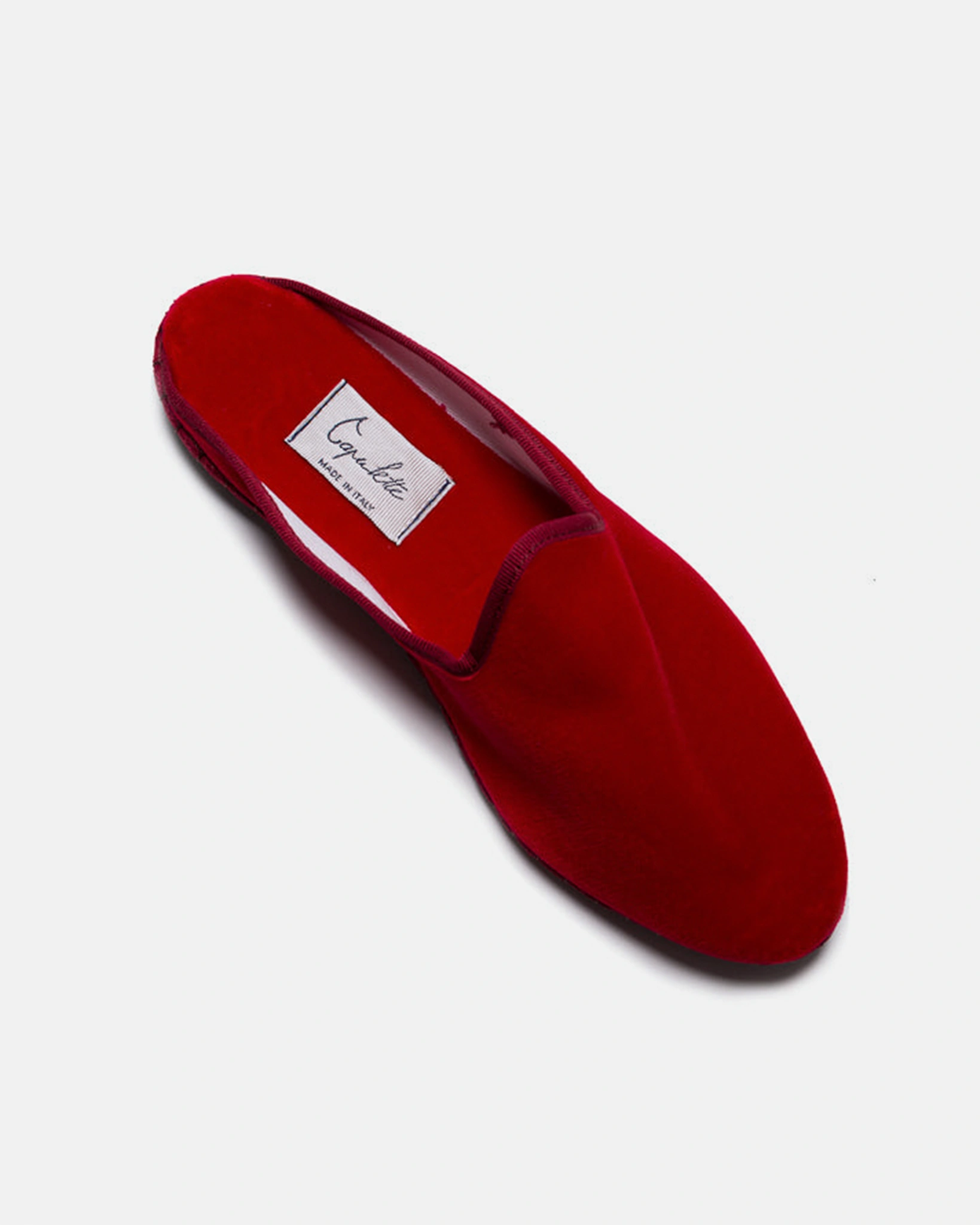 Cherry Red Velvet Slippers