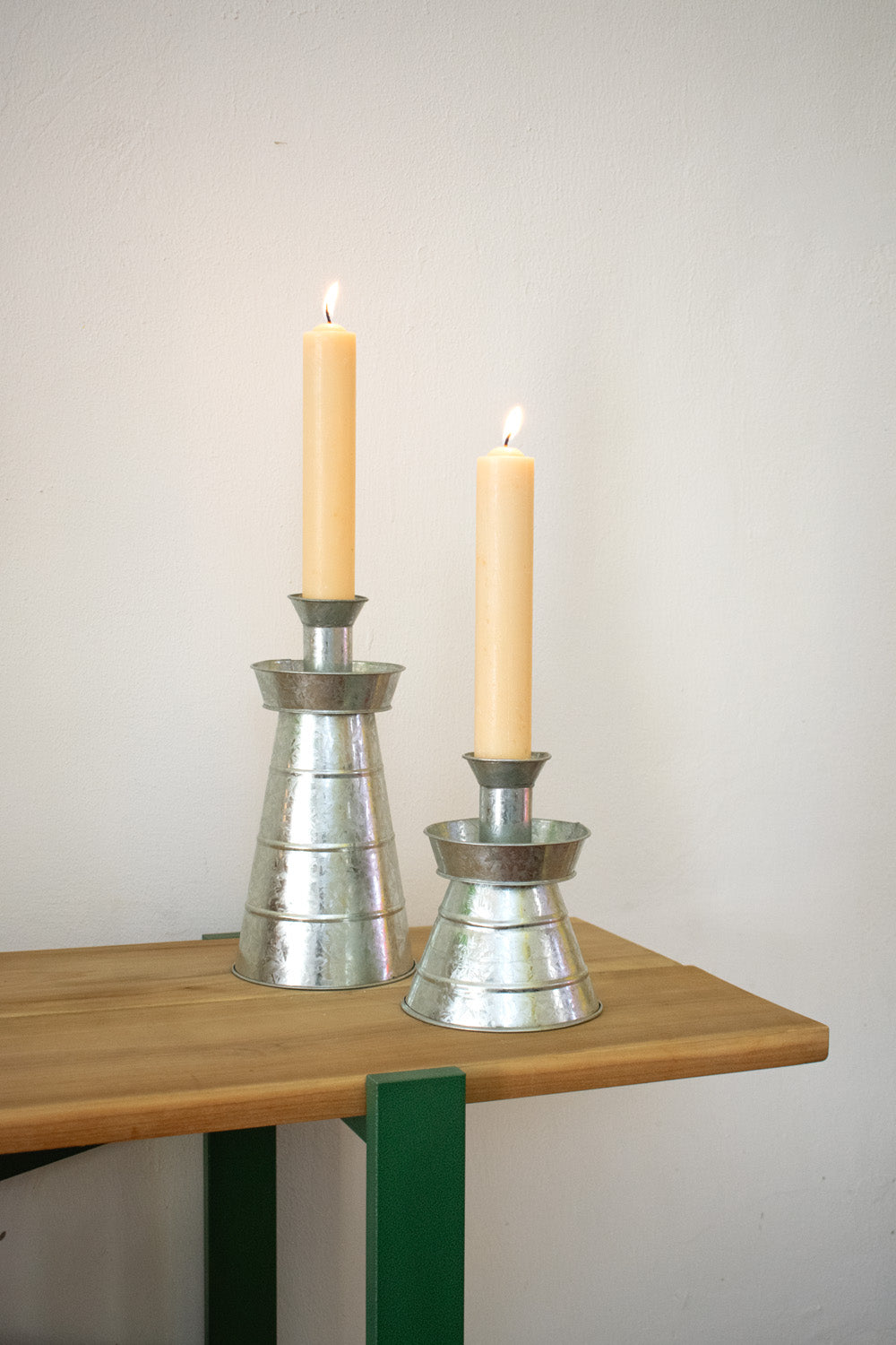 GALVANIZED TIN CANDLESTICK SET - CANDELABRO #2