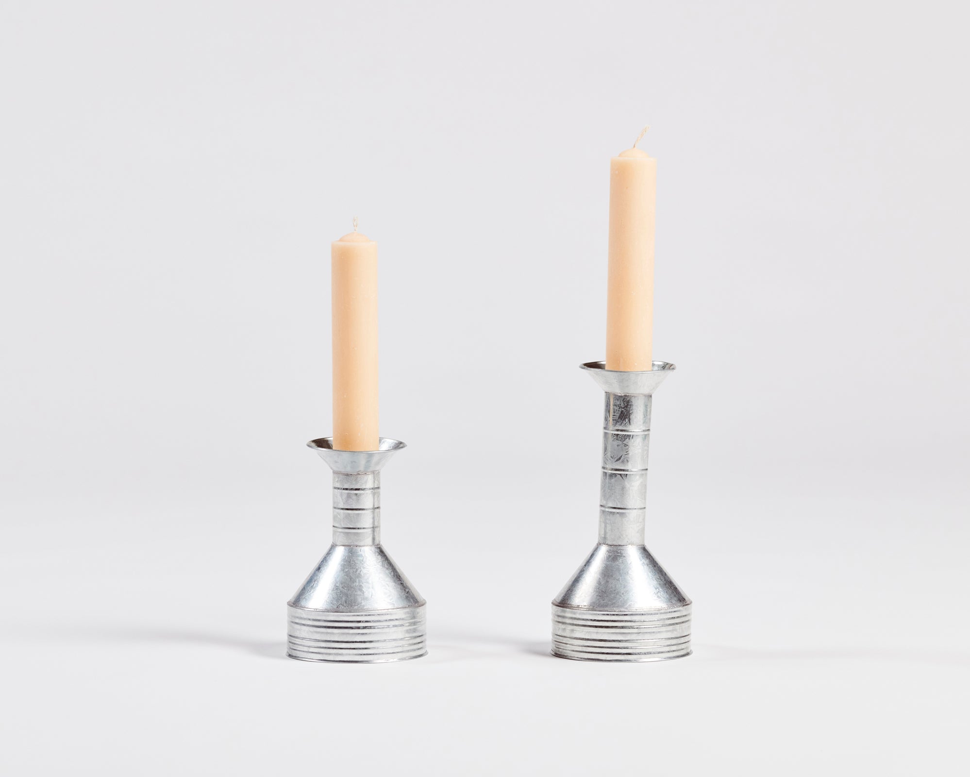 GALVANIZED TIN CANDLESTICK SET - CANDELABRO #3