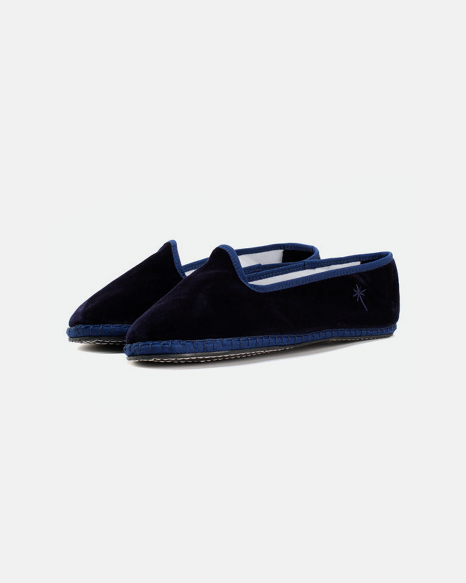 Chaussures Friulane en Velours Bleu Marine