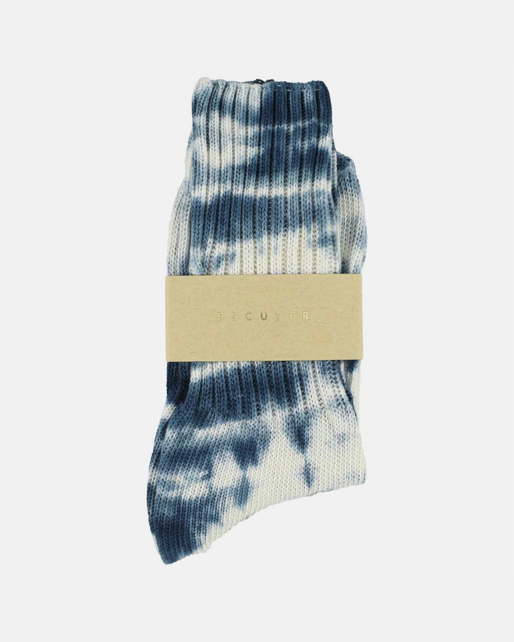 Cotton Tie Dye Socks in Off White and Graphite