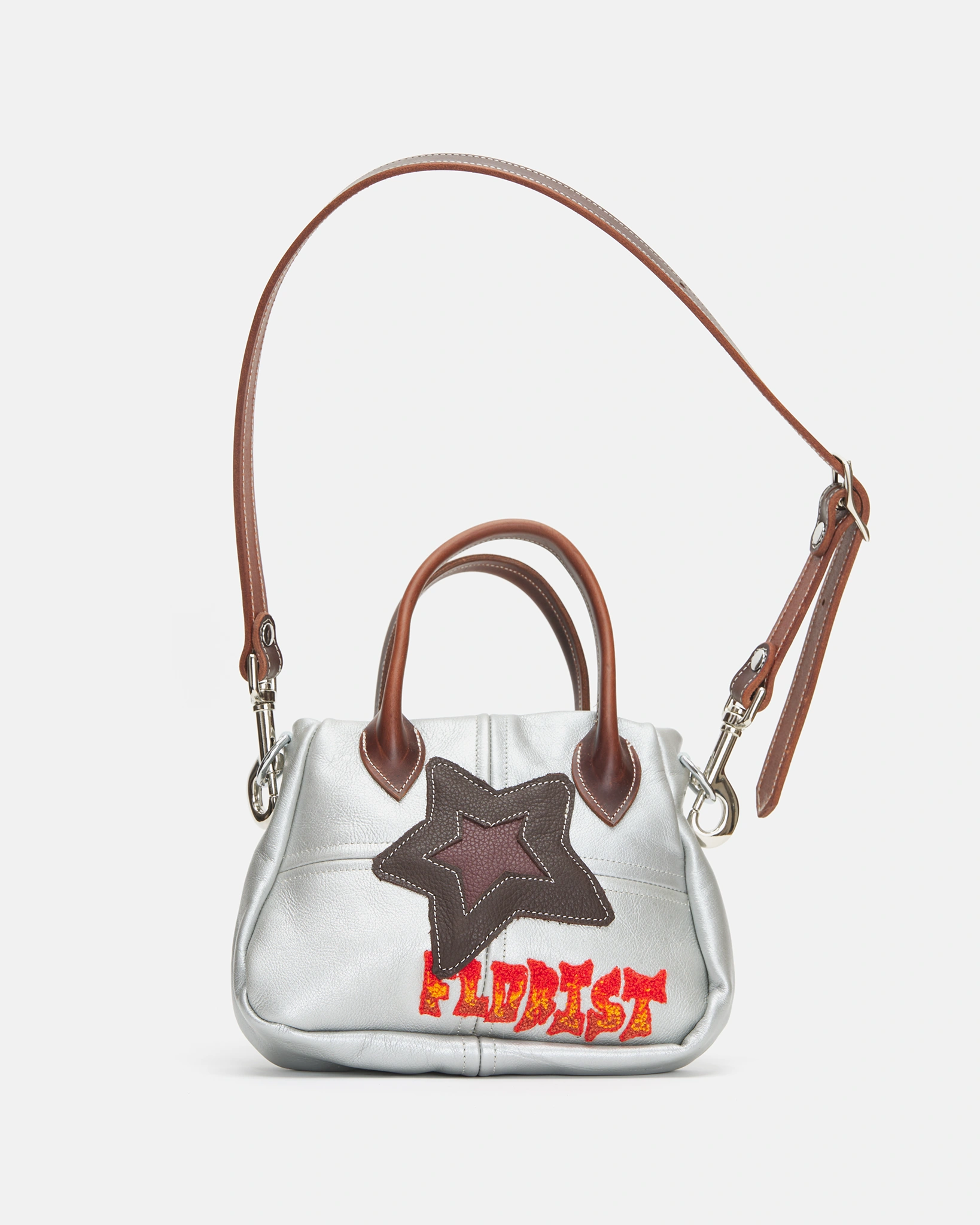 Star Baby Bag in Silver Leather