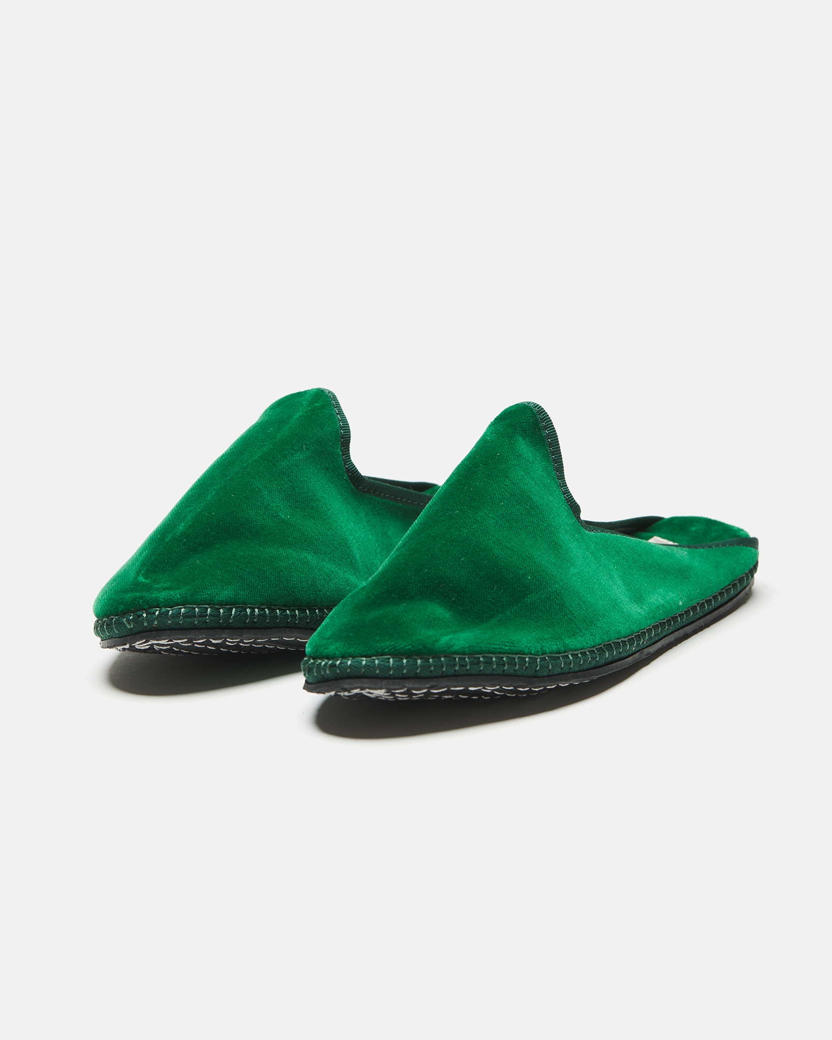 Emerald Green Velvet Slippers